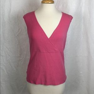 LOFT FAUX WRAP SLEEVELESS SWEATER SZ L